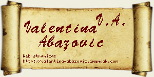 Valentina Abazović vizit kartica